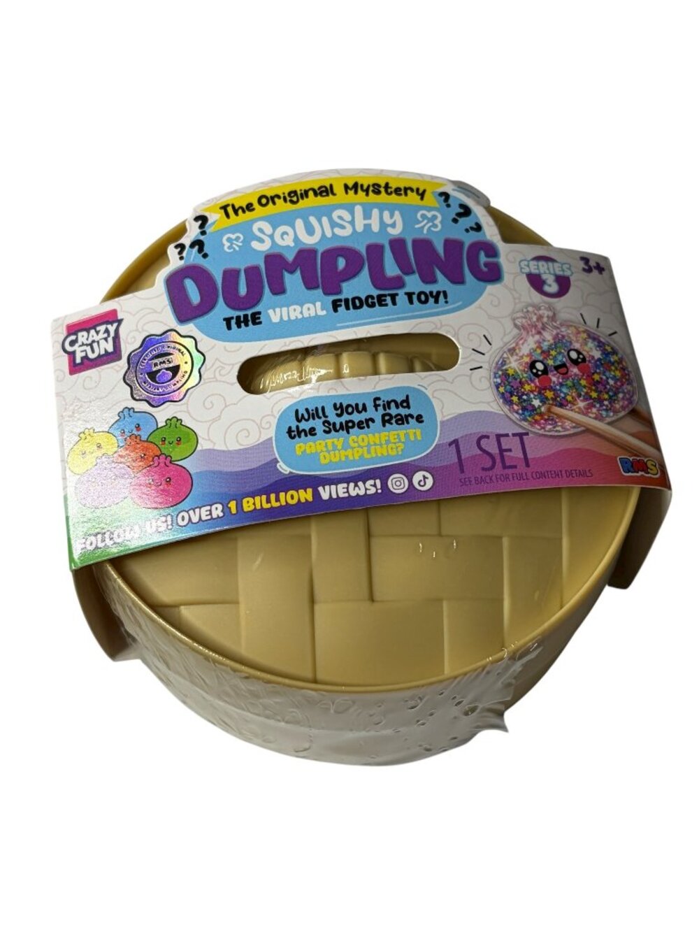 Party Confetti Squishy Dumpling RMS Crazy Fun New Sealed Orange Steamer